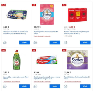 3×2 en más de 4000 productos desde Carrefour.
