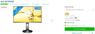 AOC Q2790PQE - LED-Monitor voor €199 bij Coolblue