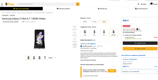 Samsung Galaxy Z Flip4 6,7'' 128GB Violeta por tan solo 506€
