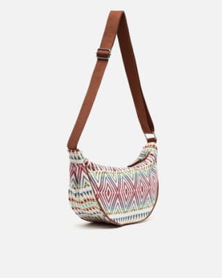 Bolso bandolera pequeño estilo riñonera con estampado jacquard por 6€