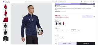 Marca Adidas-Sudadera Deportiva Entrenamiento Entrada 22 varios colores a elegir por 18,50€ (11,10€ nuevo usuario)