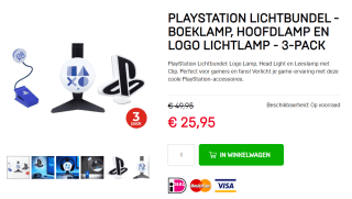 PlayStation Lichtbundel: Logo Lamp, Head Light en Leeslamp met Clip voor €25,95