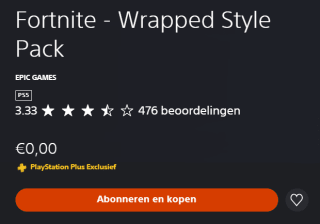 Fortnite - Wrapped Style Pack gratis met PS Plus in de Playstation Store