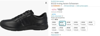Veterschoen ECCO Men Irving Black voor €102,99 bij Amazon