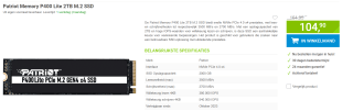 Patriot Memory P400 Lite 2TB M.2 SSD voor €104,90 bij Megekko