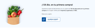 15€ descuento en tu compra en Carrefour