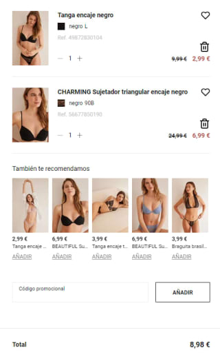 Conjunto de charming y tanga por 8,98€