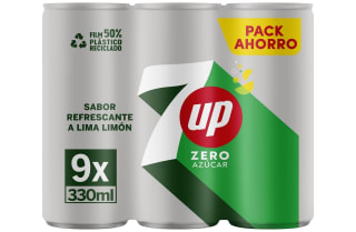 4 UP Refresco cero de lima y limón sin azúcares y sin calorías pack de 9 latas de 330 ml por solo 10,05€