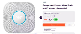 Google Nest Protect Wired Rook- en CO Melder Generatie 2 voor €79,95 bij Ibood
