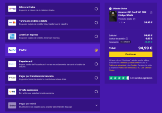 Tarjeta Amazon España de 100€ por tan solo 93,99€