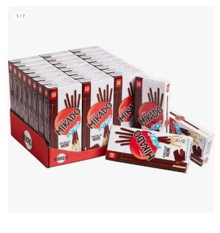 Caja de 24 unidades de Mikado & Go, Palitos de Galleta Cubiertos de Chocolate Negro por 12.33€