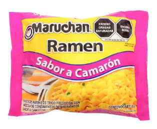 Sopa instantánea Maruchan ramen sabor camarón 85 g por $7,50 en Bodega Aurrera