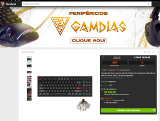 Teclado Gamer da Montech, modelo MKey TKL Darkness com RGB - R$ 599