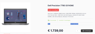 Dell Precision 7780 Workstation - Mobile Workstation voor €1.739 bij Caps