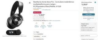 Auriculares SteelSeries Arctis Nova Pro por $5,869 en Amazon