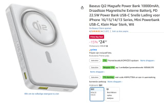 Baseus Qi2 Magsafe Power Bank 10000mAh 22.5W voor €23 dmv code bij Amazon