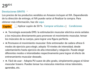 Electroestimulador de Glúteos HONGXIAN por solo 14,95€
