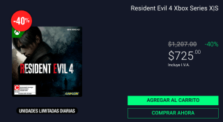 Resident Evil 4 para Xbox por $725 en Claners