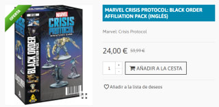 Marvel Crisis Protocol: Black Order Affiliation Pack (Ingles) por 24€