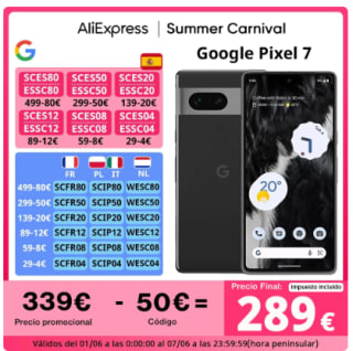 Google Pixel 7 5G à 355,13€