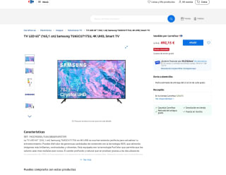 TV LED 65" Samsung TU65CU7175U 4K UHD por 492,15€