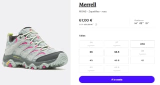 Zapatillas para Mujer Merrell Moab 3 W por 67€