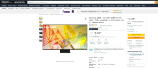 Smart TV da Samsung QLED de 55 polegadas em 4K - R$ 3.499