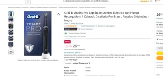 Cepillo de dientes eléctric oOral-B Vitality Pro con Mango Recargable y 1 Cabezal por 26.99€