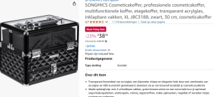 Songmics cosmeticakoffer 30 cm, voor €38,39 bij Amazon