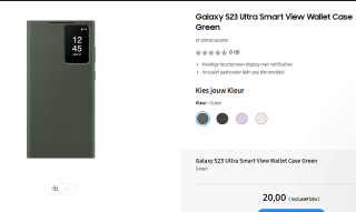 Samsung Smart View Wallet Cover - Samsung Galaxy S23 Ultra voor €20 bij Samsung