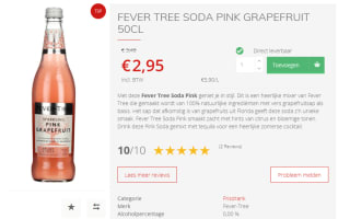 Fever-Tree Sparkling Pink Grapefruit | 50 CL voor €2,89 bij Drankdozijn