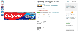 Colgate Pasta Dental Máxima Protección Anticaries 125ml por $22 en Amazon