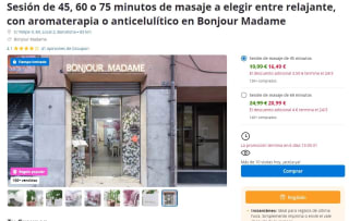 Sesión de masaje de 45 minutos por 16,49€ (Barcelona)