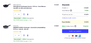 1+1 gratis op pannen bij Bol.com