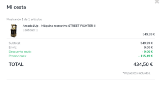 Máquina recreativa Arcade1Up STREET FIGHTER II por 434,50€ varios modelos