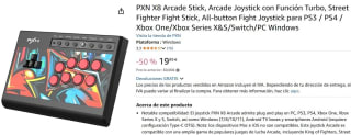 Mando de juego Arcade Fight Stick PXN X8 por 19,99€