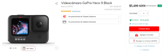 GoPro Hero 9 Black a $5,499 en Sanborns
