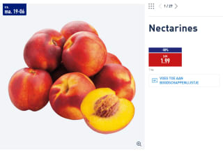 Nectarines 1 kg voor €1,99 bij de Aldi
