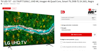 TV LED 75" - LG 75UP77109LC, por solo 695,2€