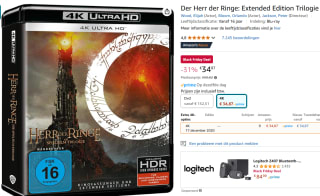 The Lord of the Rings Trilogy (4K Ultra HD Blu-ray) voor €34,87 bij Amazon