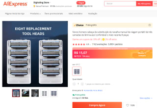8 refis de barbeador compatível com Gillette Mach3 - R$ 15,07