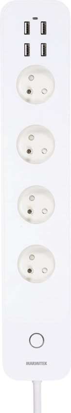 Slimme stekkerdoos - Energiemeter - 4 AC - 3 USB - 1 USB-C - Quick Charge 3.0 voor €22,67 bij Bol