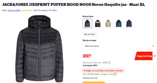 JACK&JONES puffer jas met Capuchon voor €25 bij Bol