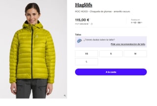 Chaqueta de Plumas para Mujer Haglöfs ROC HOOD por 115€