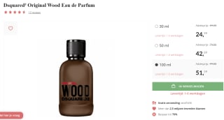 Dsquared 2 Wood Original eau de parfum spray 100 ml voor €51,59 bij Deloox