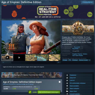 Age of Empires Definitive Edition voor €4,99 bij Steam