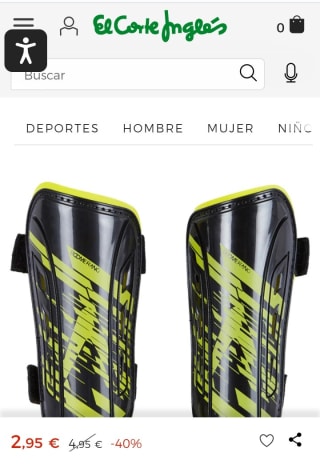 Espinilleras de fútbol Boomerang por 2,95€.