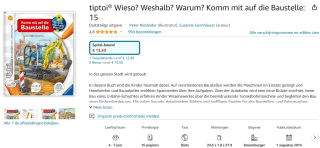 Tiptoi tiptoi® Wieso? Op De Bouwplaats Duits boek, Nederlands gesproken voor €13,50 bij Amazon