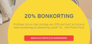 20% korting met Praxis Plus op 1 artikel