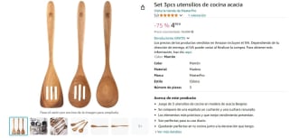 Set 3pcs utensilios de cocina acacia por 4,99€